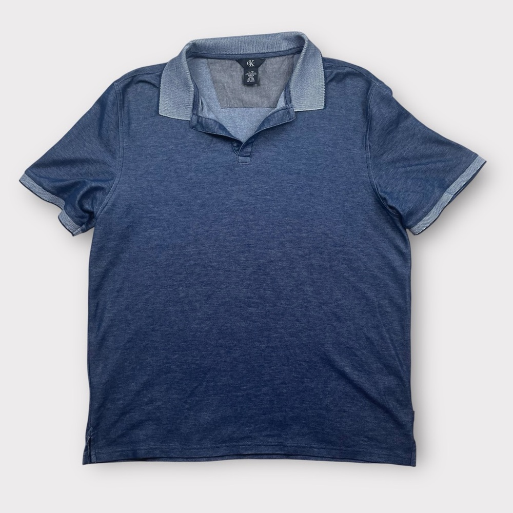 Calvin Klein Men’s Polo Shirt Size Large Blue Short Sleeve